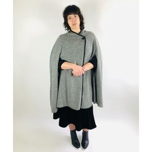 Vintage Large Pinstripe Wool Cape